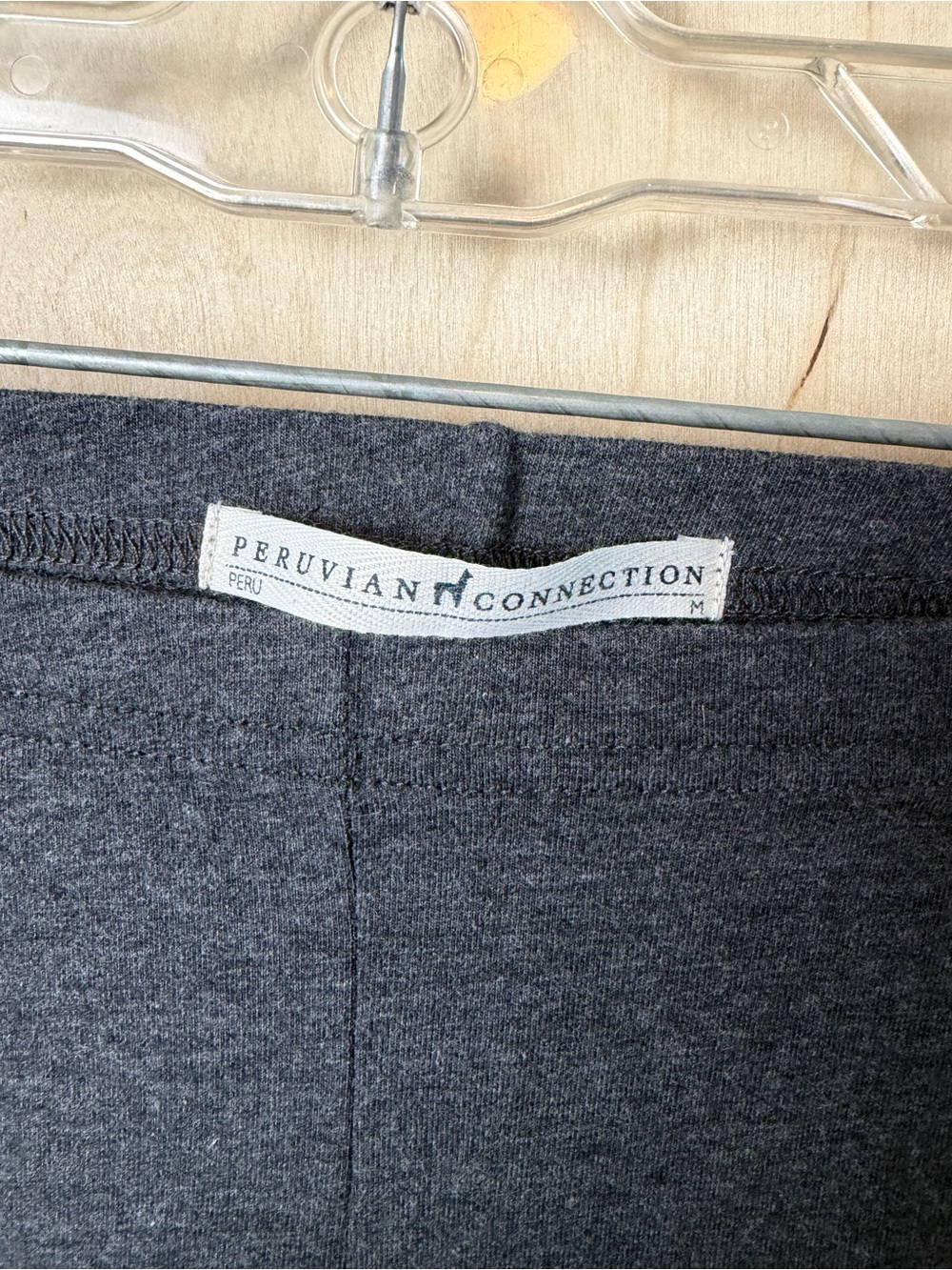 Peruvian Connection Charcoal Color Pima Cotton Leggings – Size M Style: АН15-1 - Picture 3 of 6